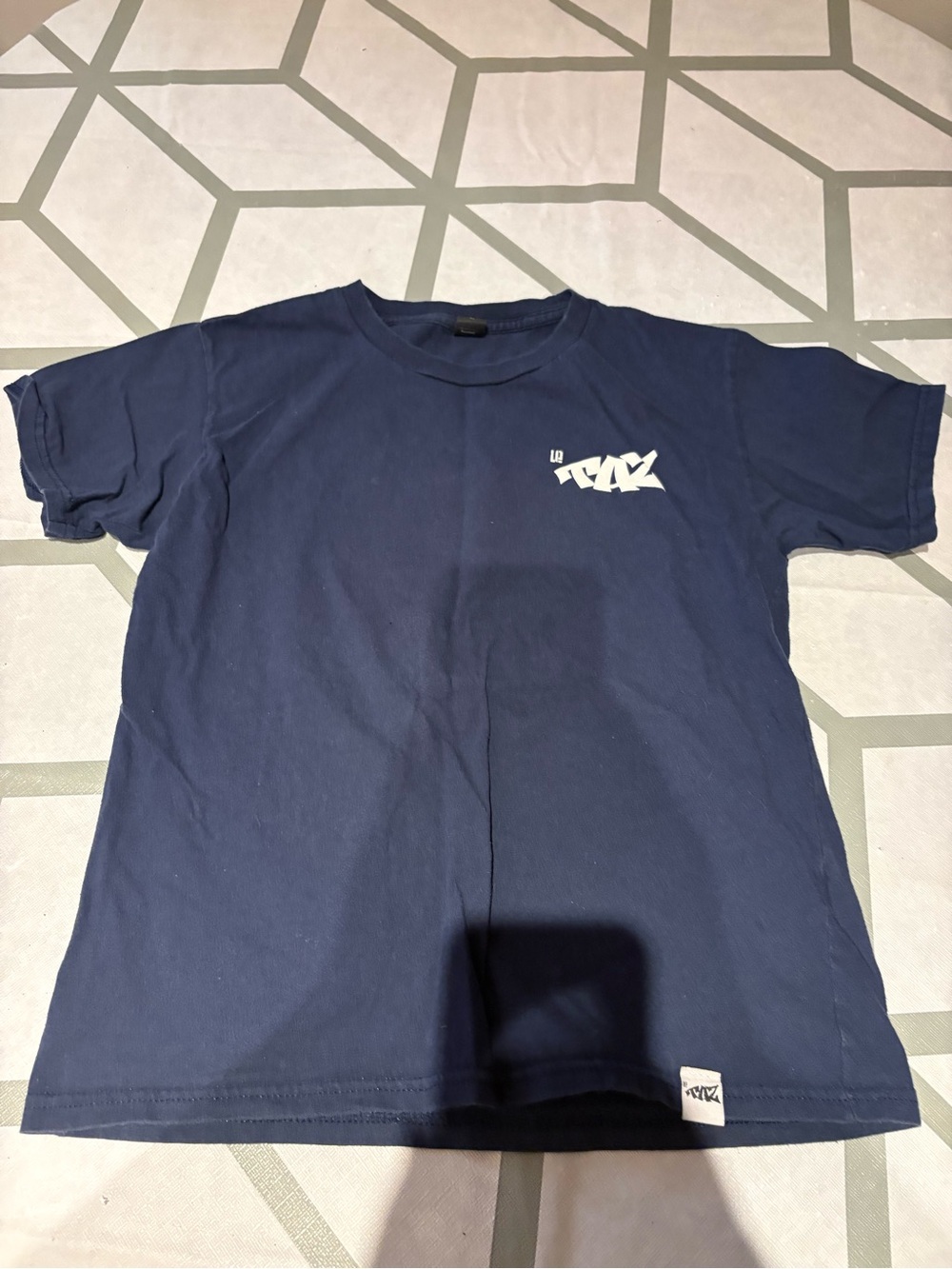 3/15$ RVCA Navy Blue Kids Graphic Tee with White Logo